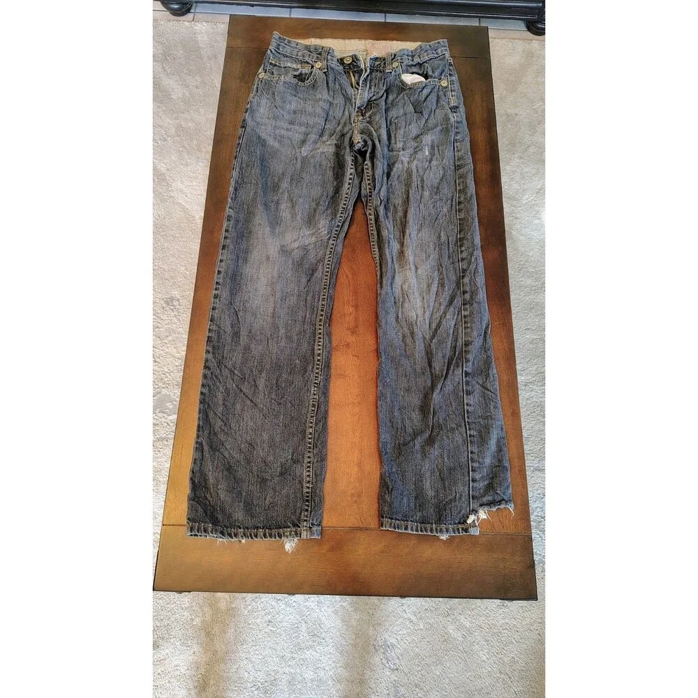 Wrangler 1947 Straight Fit Jean Co Distressed Jeans RN130273 Mens 30x29